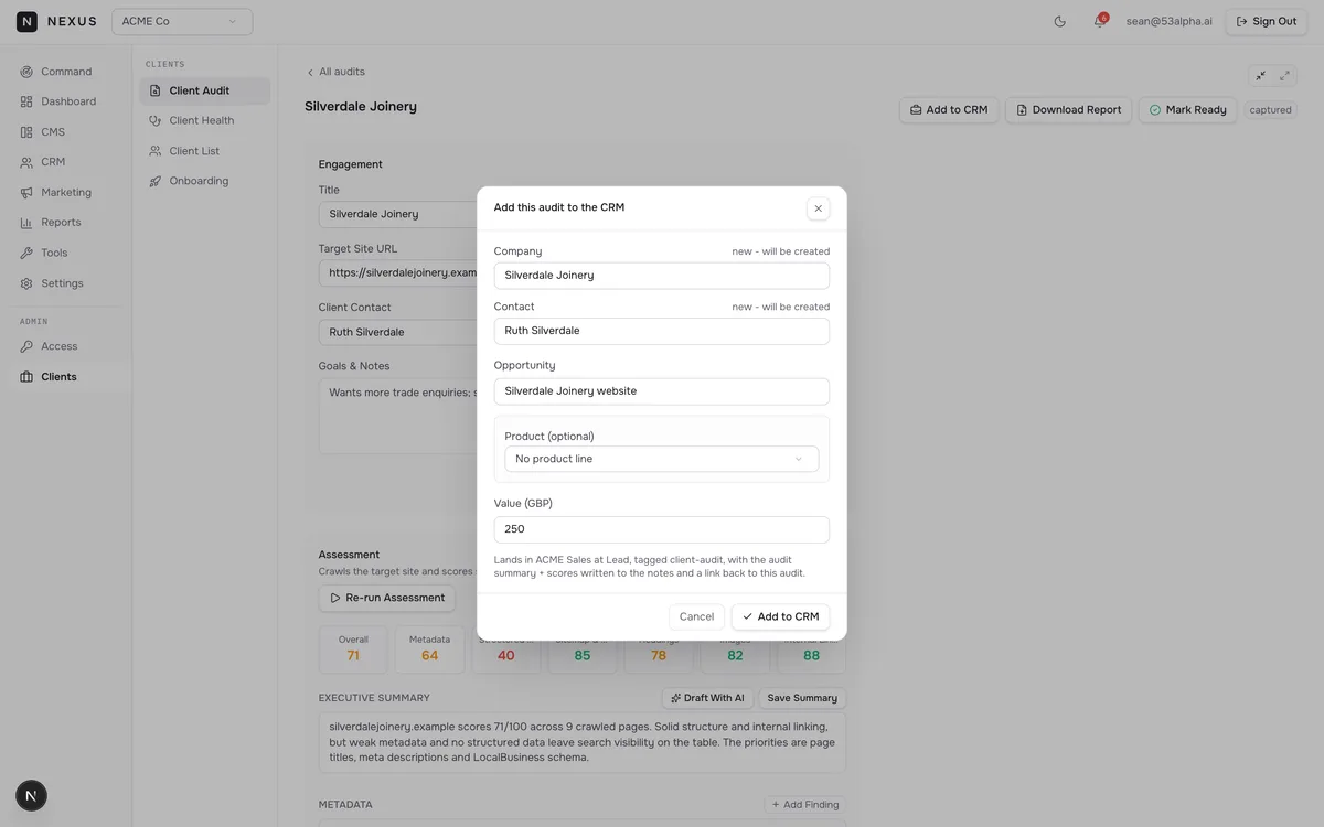 One-click validation