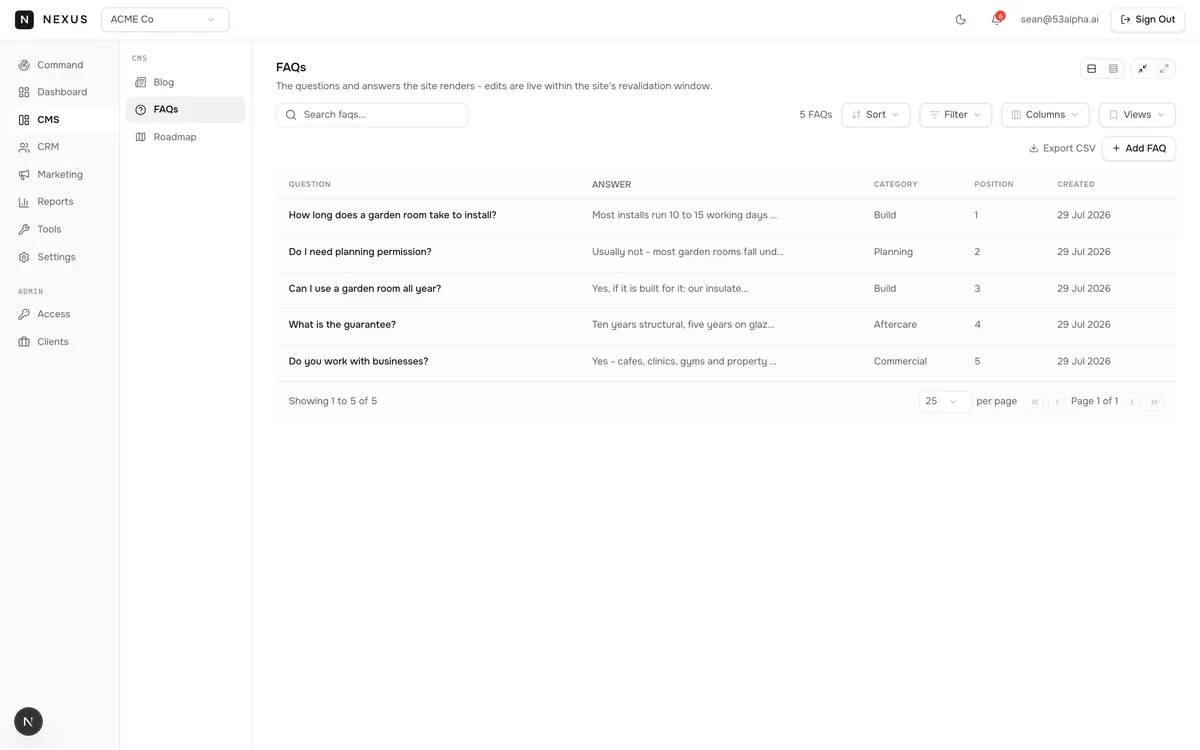 No-code CMS layer