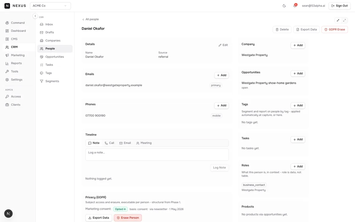Native GDPR compliance