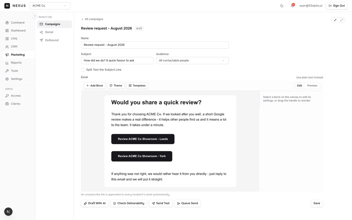 Automated review generation
