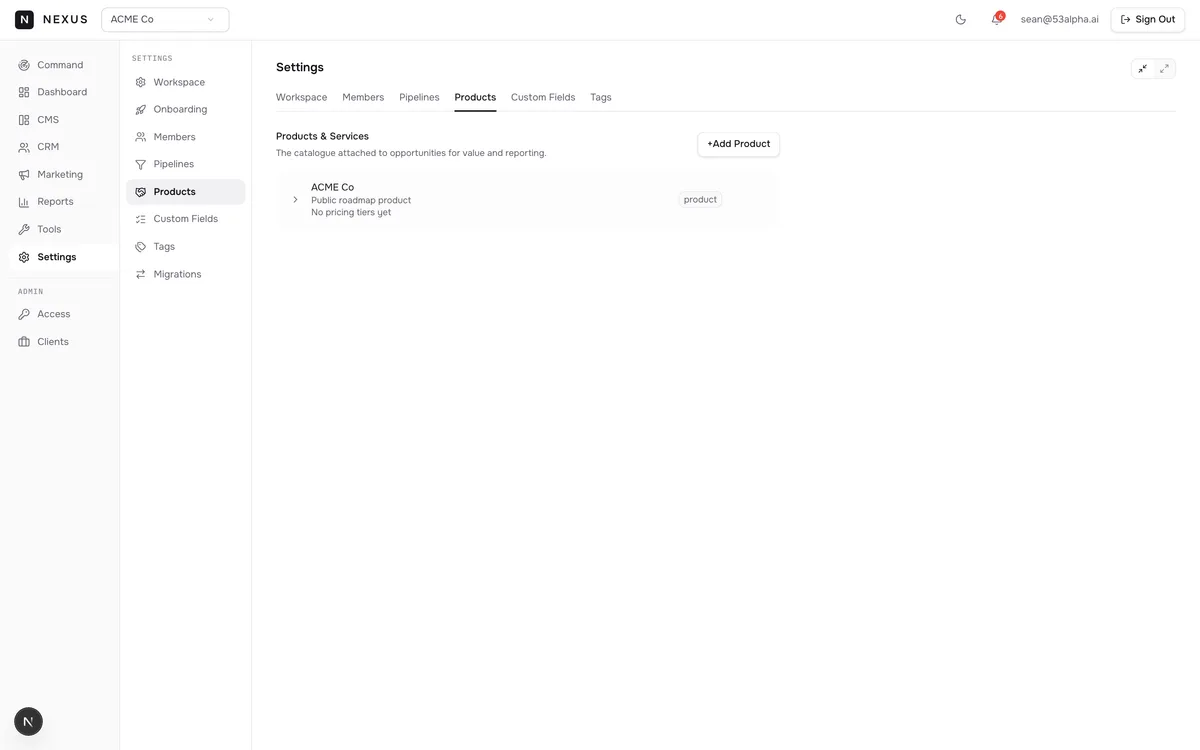 Unified product catalogue
